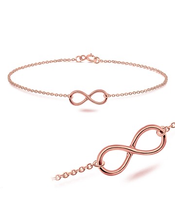 Infinity Rose Gold Plated Silver Anklet ANK-321-RO-GP